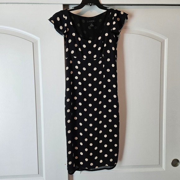 The Limited Dresses & Skirts - Silk Polka Dot Dress 4 Retro Black White Cap Sleeve Sheath‎ Babydoll Rockabilly
